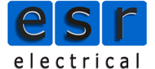 ESR Electrical logo comprising the letters e, s, and r inside blue boxes