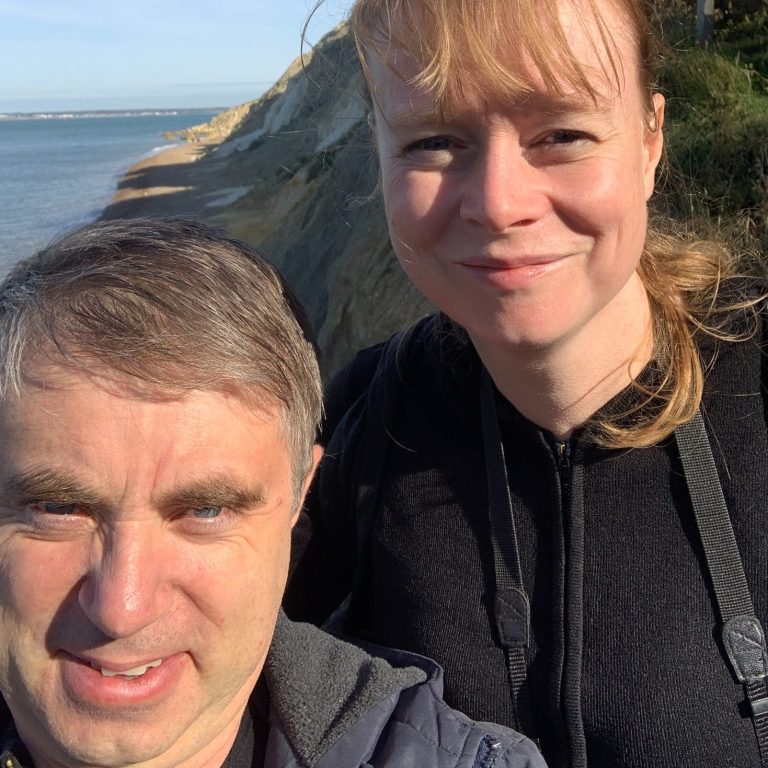 electrician and his wife enjoying some relaxing time in some nice scenery